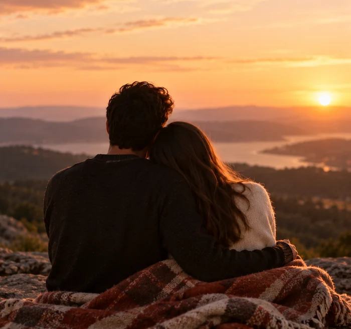 Couple thinking about whether their boyfriend, girlfriend, or partner is the one