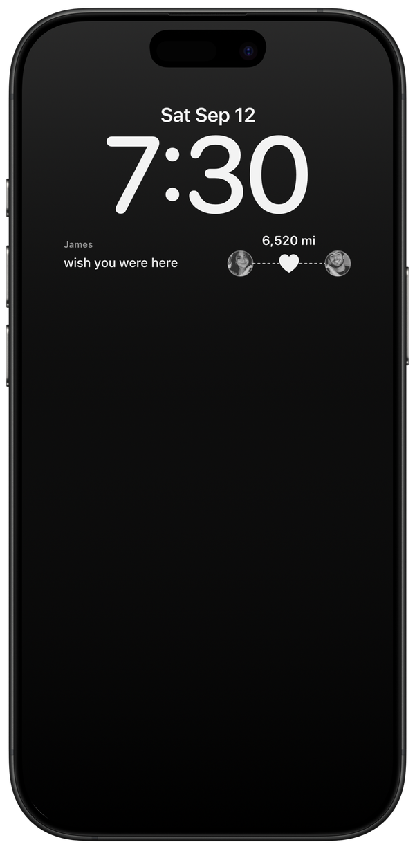 Konda Pocket Note showing a note on a partner's iPhone Lock Screen